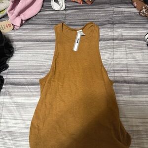 PINK Victoria's Secret Yellow Brown Tank Top Sleeveless